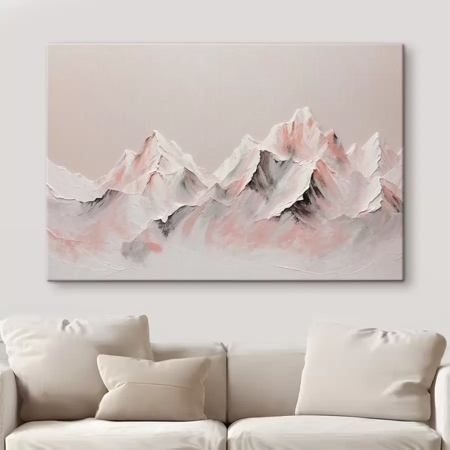 carta da parati Montagne su sfondo bianco in stile pittura ad olio nr. s42515