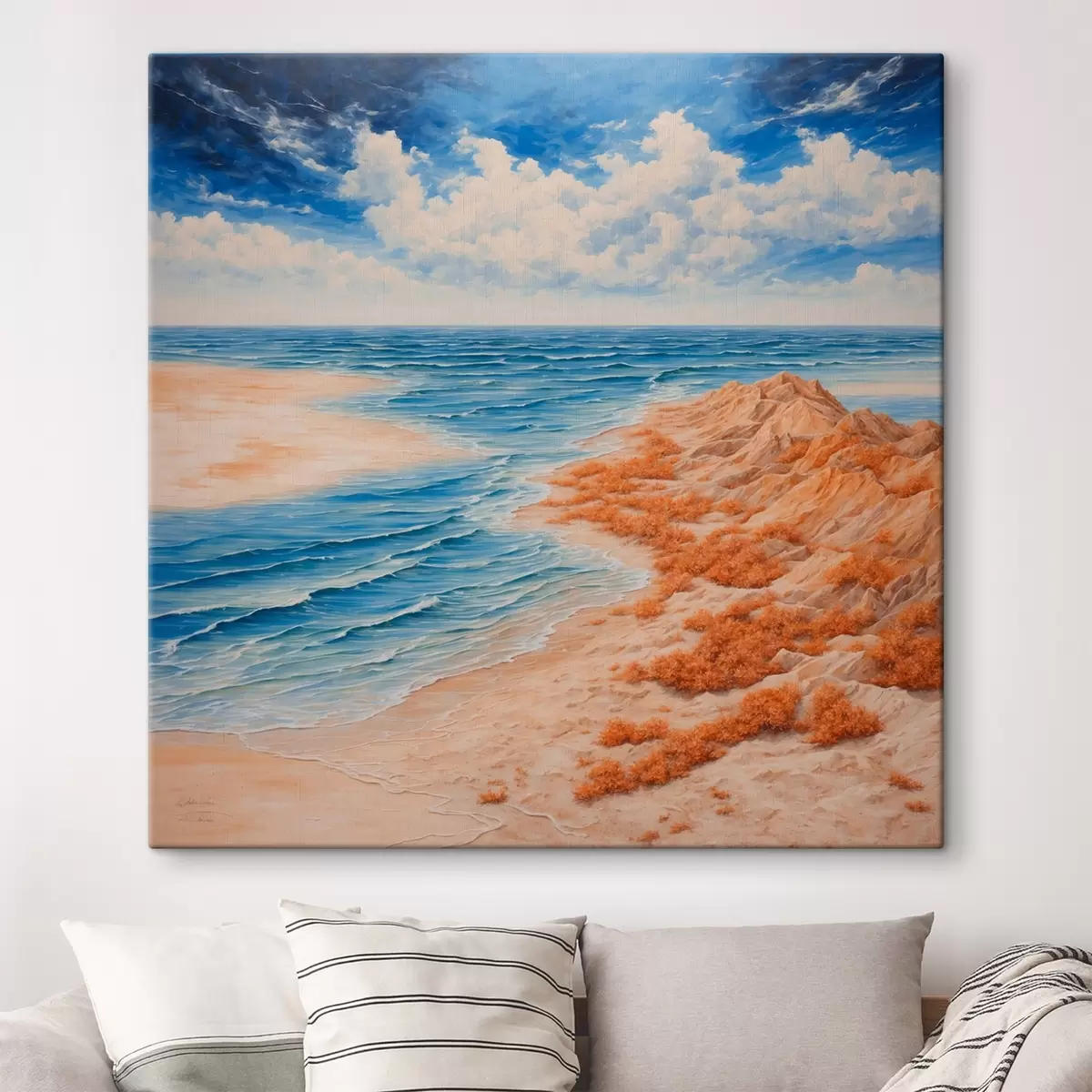 carta da parati Spiaggia e cielo blu in stile pittura acrilica nr. s42518