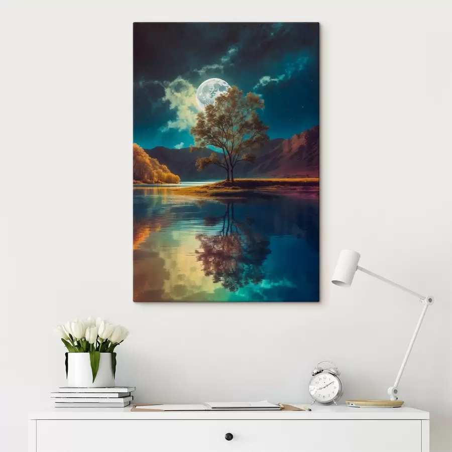 carta da parati Albero in mezzo al lago nr. s42520