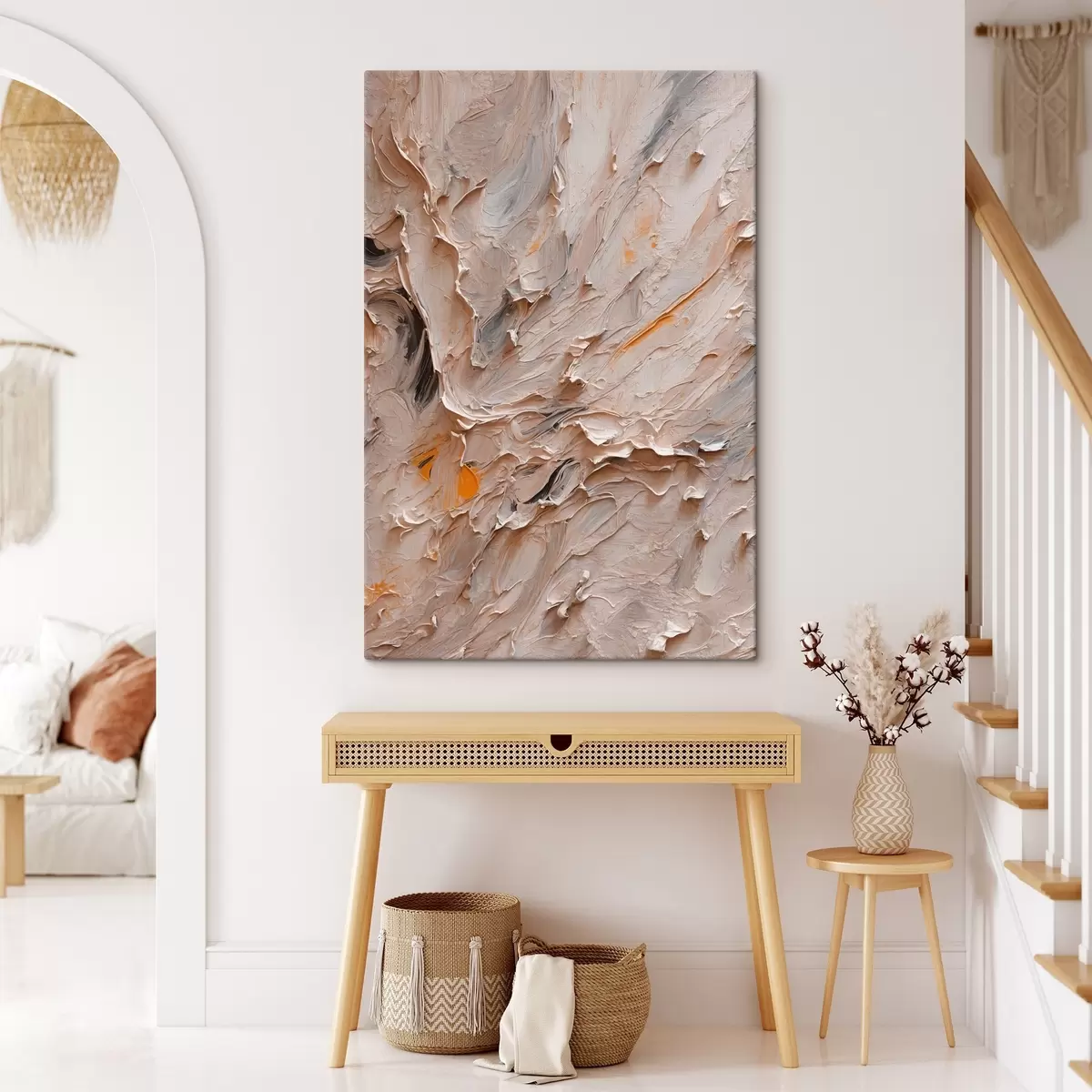 carta da parati Pittura astratta con colori neri e gialli in stile pittura ad olio nr. s42526