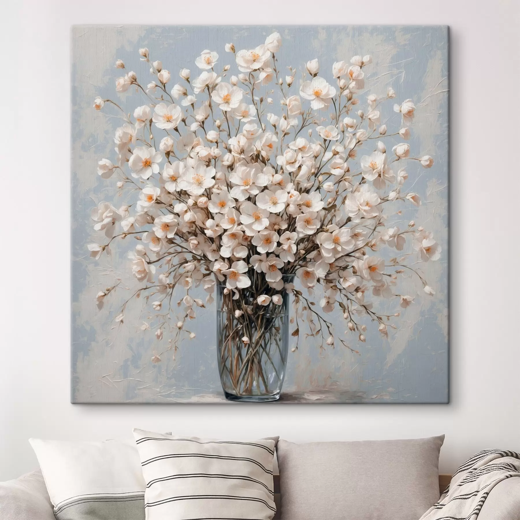 carta da parati Fiori bianchi in vaso trasparente nr. s42547