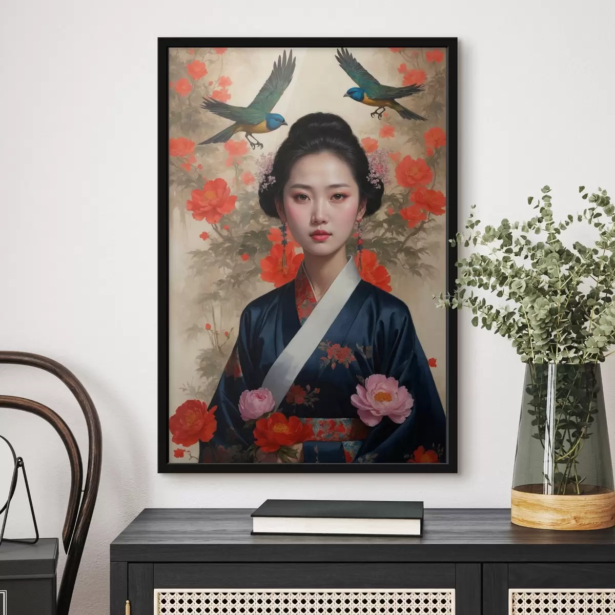 Poster Ragazza giapponese in kimono f42511