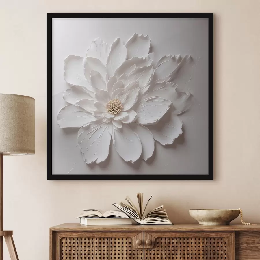 carta da parati Fiore bianco su sfondo bianco nr. f42517