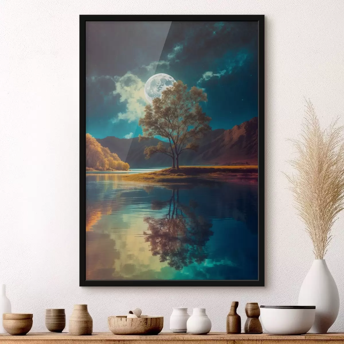 Poster Albero in mezzo al lago f42520