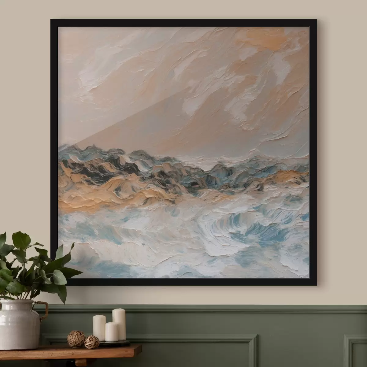 Poster Mare astratto in stile pittura ad olio f42529