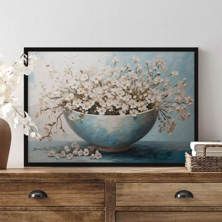 carta da parati Piccoli fiori bianchi in vaso nr. f42533