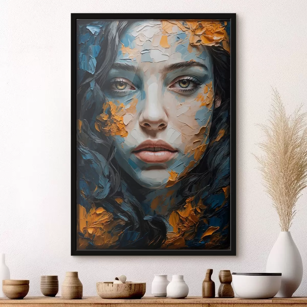 Poster Volto di ragazza in stile pittura ad olio f42538