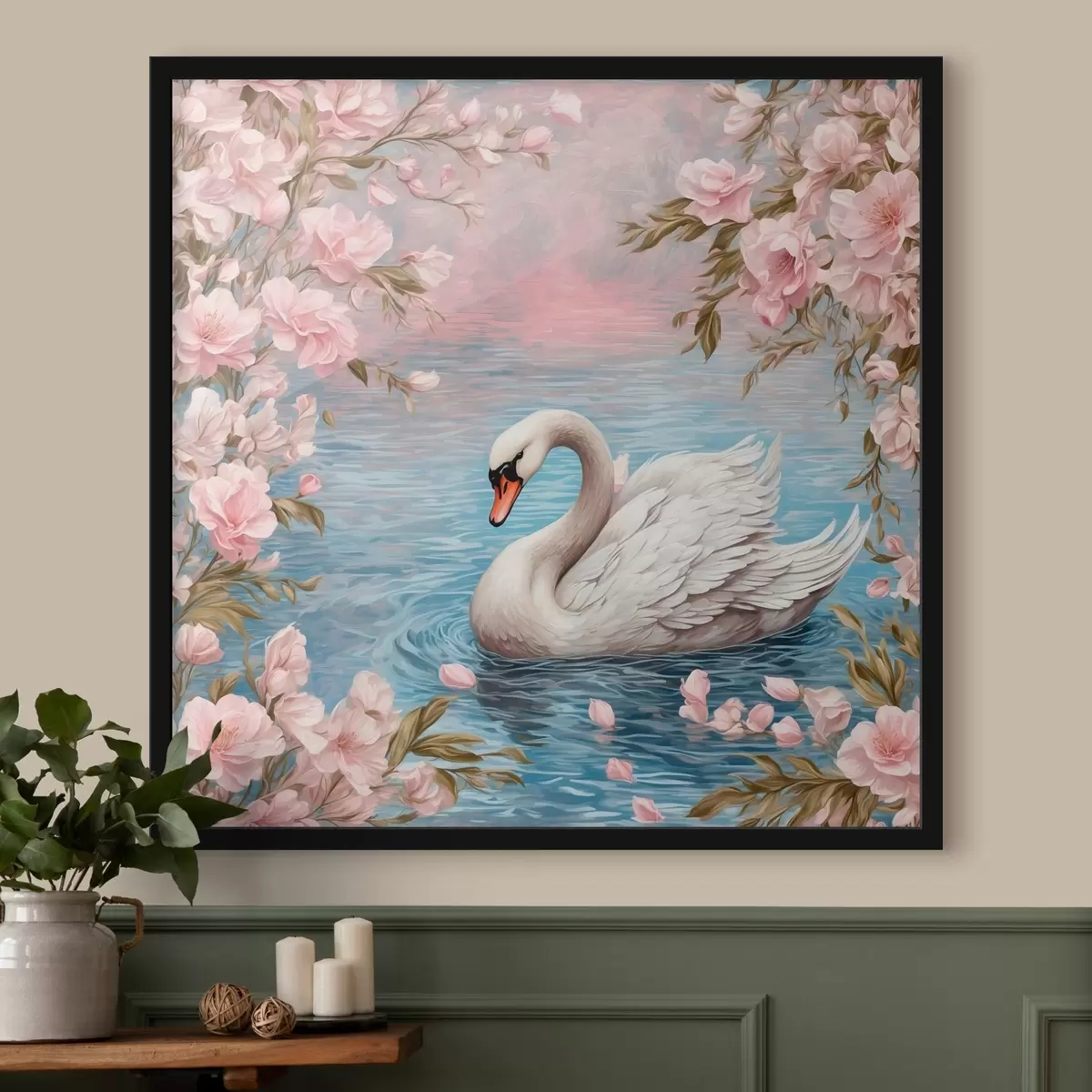 Poster Cigno nel lago f42543