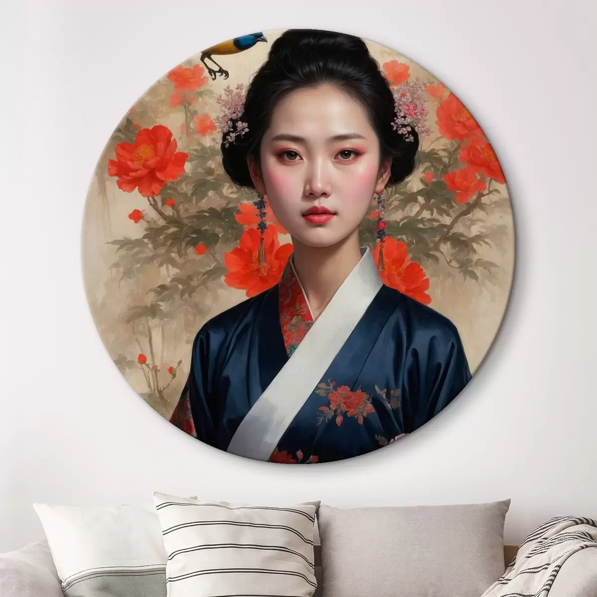 Quadri rotondi Ragazza giapponese in kimono r42511
