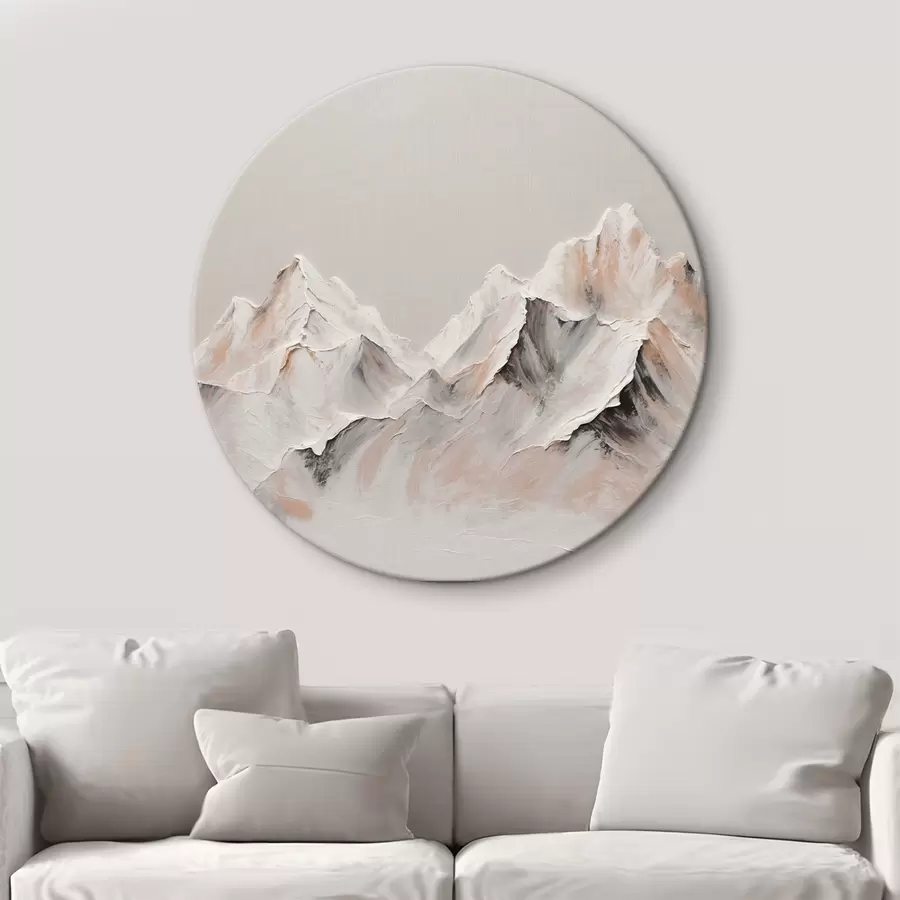 carta da parati Montagne su sfondo bianco in stile pittura ad olio nr. r42515