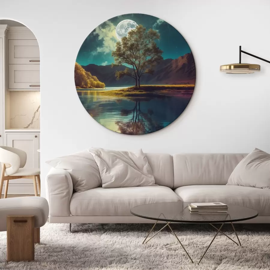 carta da parati Albero in mezzo al lago nr. r42520