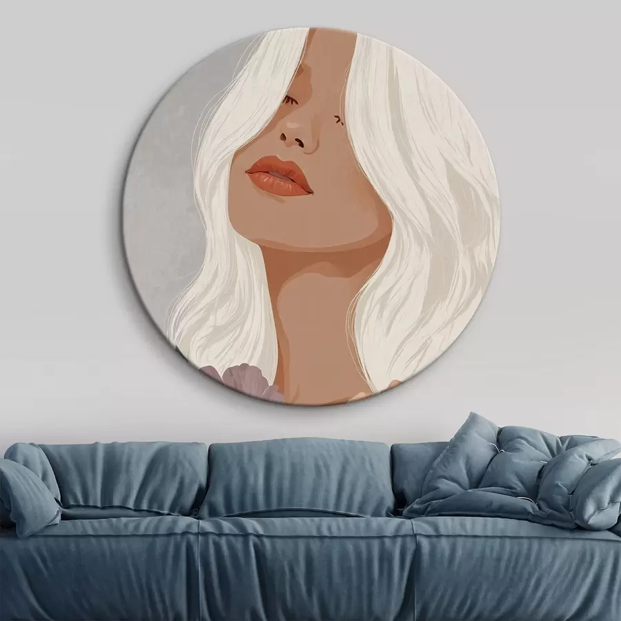 carta da parati Ragazza su sfondo grigio in grafica vettoriale nr. r42521