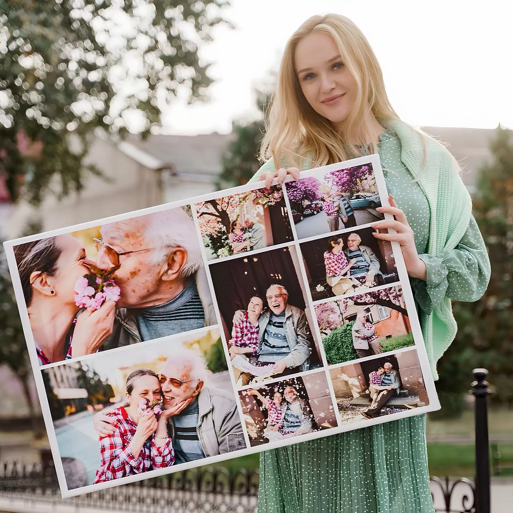 carta da parati Collage di foto su tela come regalo per l'anniversario nr. s42677