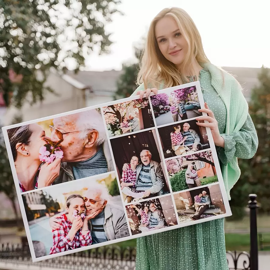 carta da parati Collage di foto su tela come regalo per l'anniversario nr. s42677
