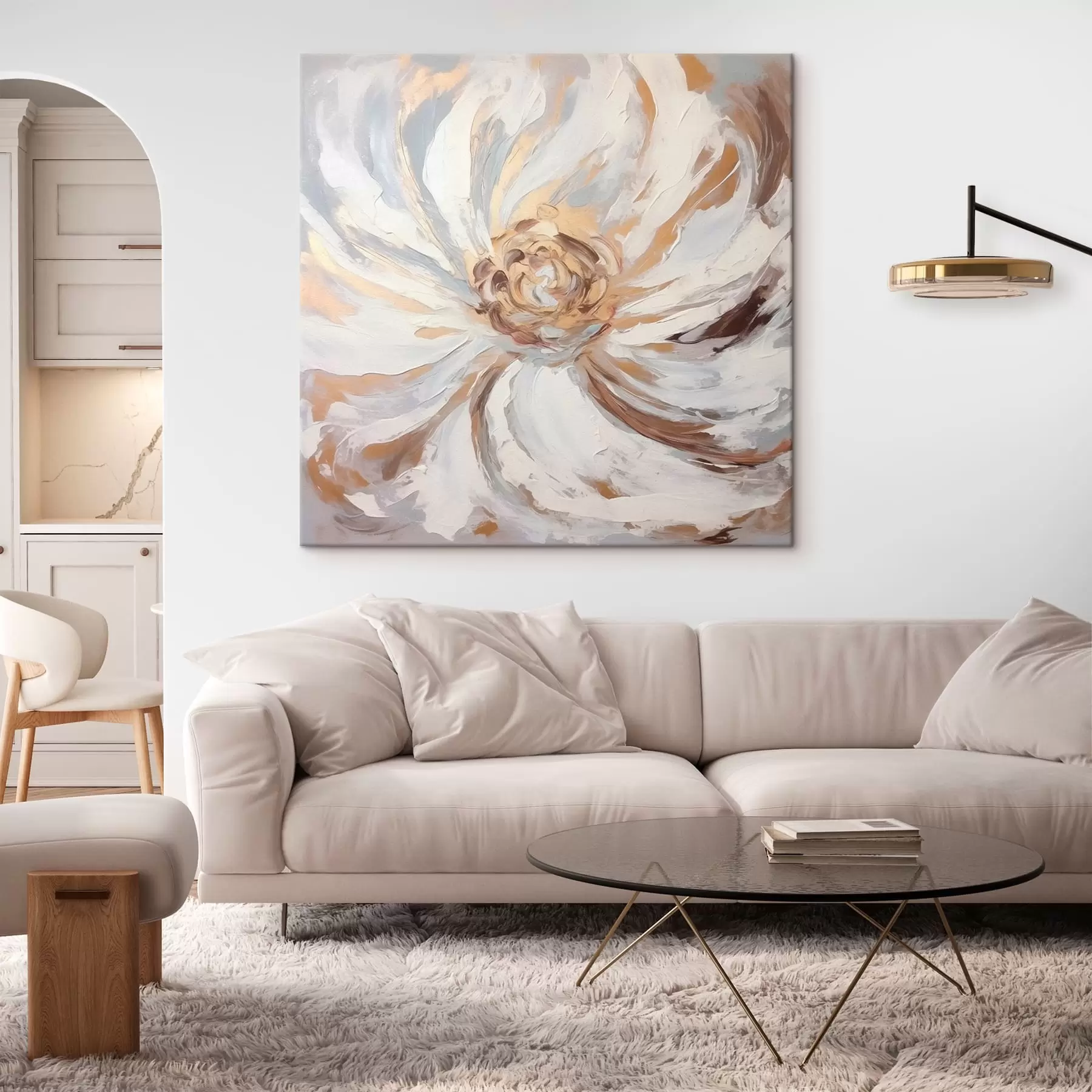 carta da parati Fiore grande bianco di tendenza nr. s42636