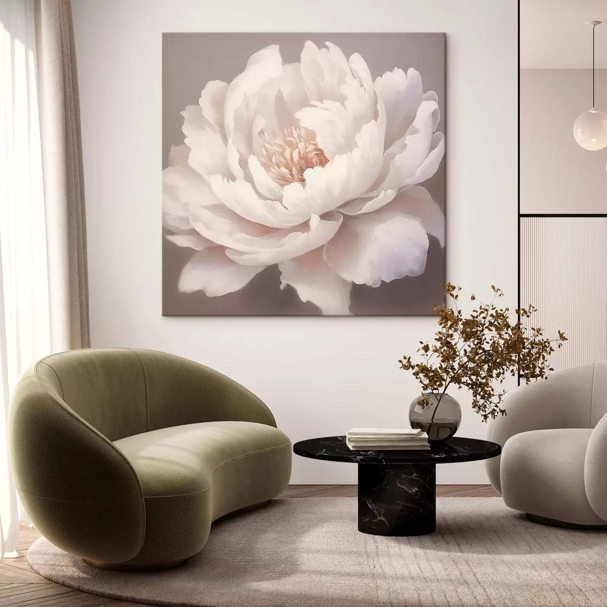 carta da parati Peonia bianca grande nr. s42637