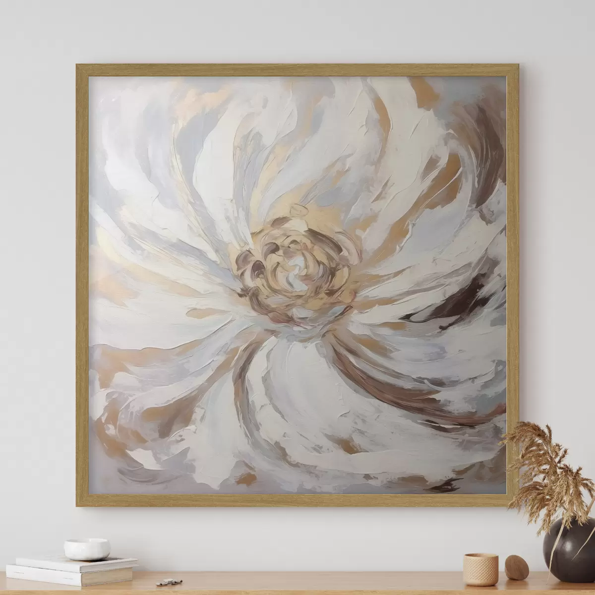 Poster Fiore grande bianco di tendenza f42636
