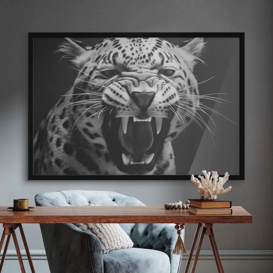 carta da parati Leopardo in stile bianco e nero nr. f42646