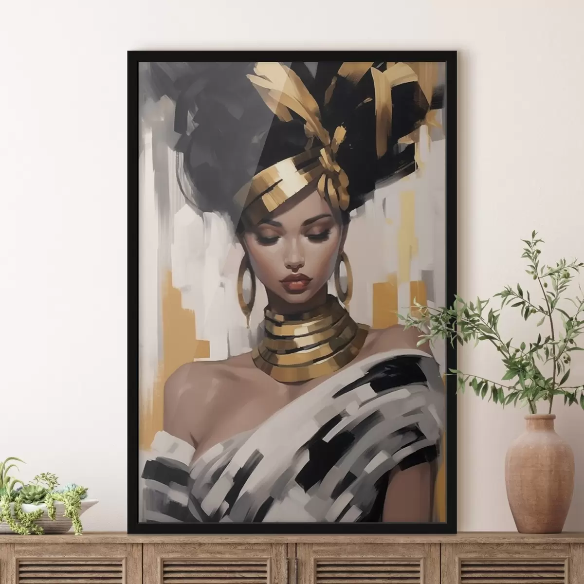 Poster Ritratto di donna con stile etnico moderno f42648