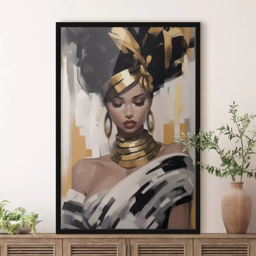 carta da parati Ritratto di donna con stile etnico moderno nr. f42648