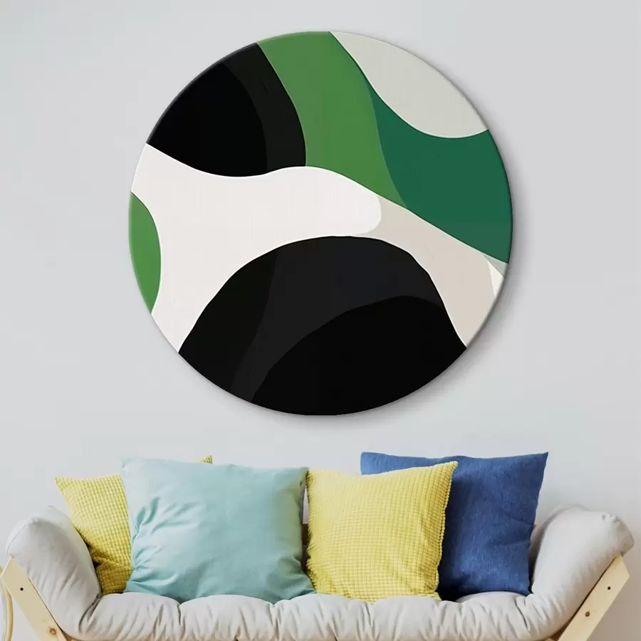 carta da parati Motivo geometrico astratto nei toni del verde e del nero nr. r42651