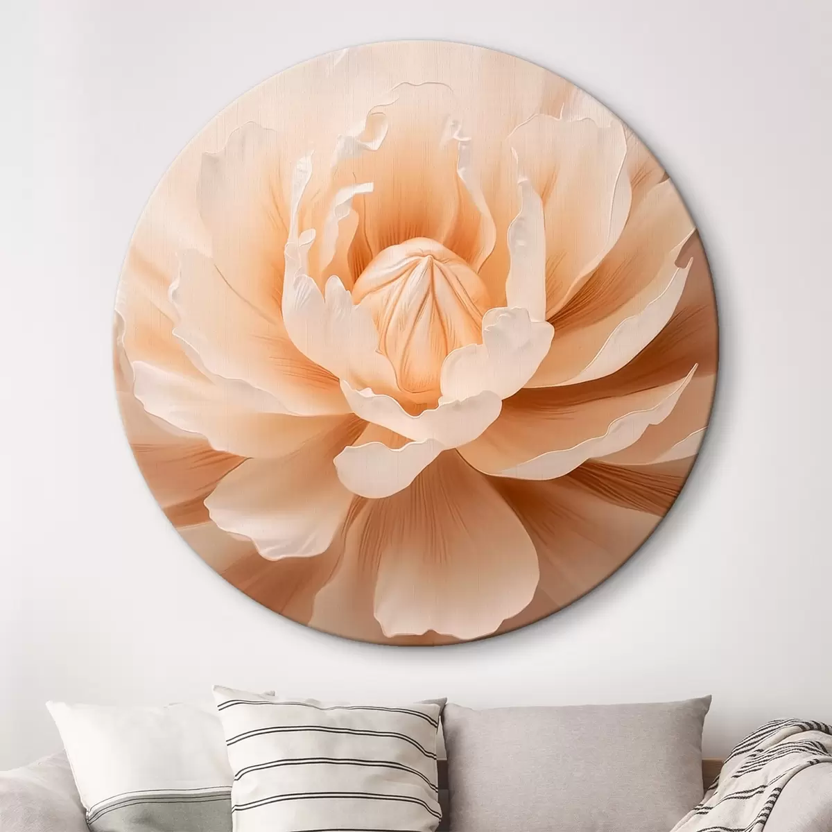 Quadri rotondi Fiore cremoso r42656
