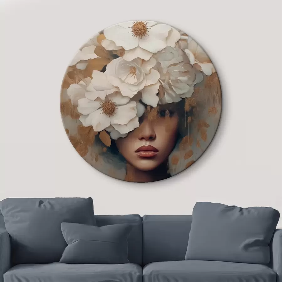 carta da parati Ritratto con fiori bianchi nr. r42664