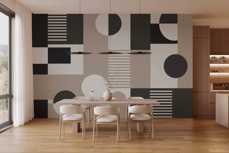 Carta da parati Moderno Forme geometriche in colori scuri n. w02916v3