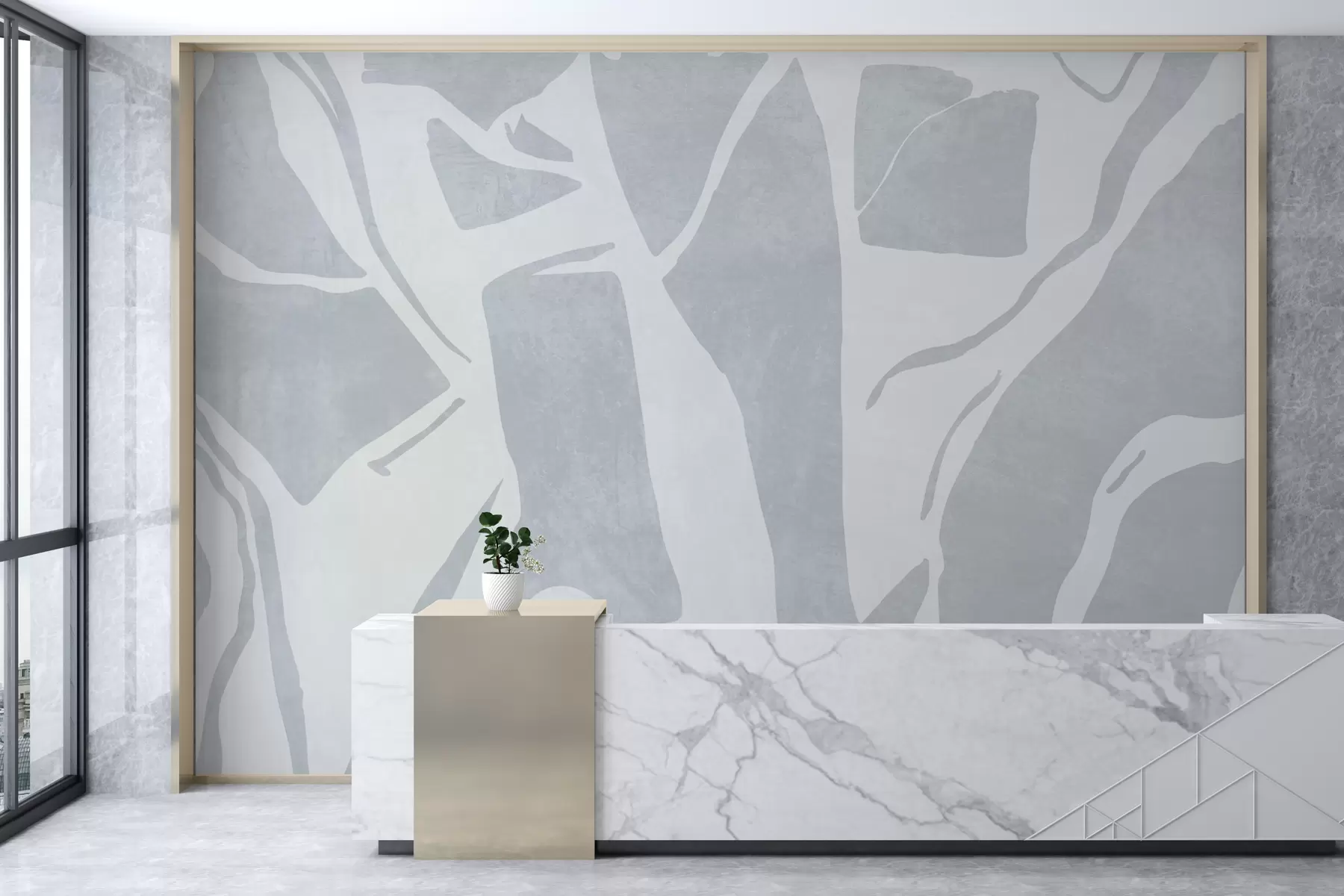 carta da parati Carta da parati geometrica grunge astratta di colore blu nr. w02917v1