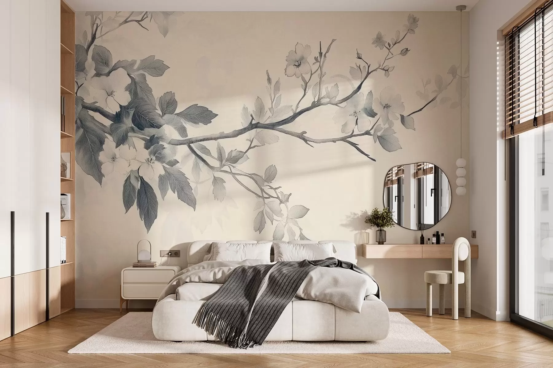 Carta da parati Floreale Ramo d'albero in stile retrò n. w02913