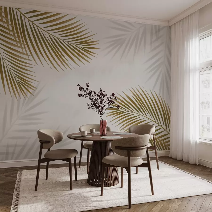 Carta da parati Tropici della Foresta Foglie di palma marroni n. w02962