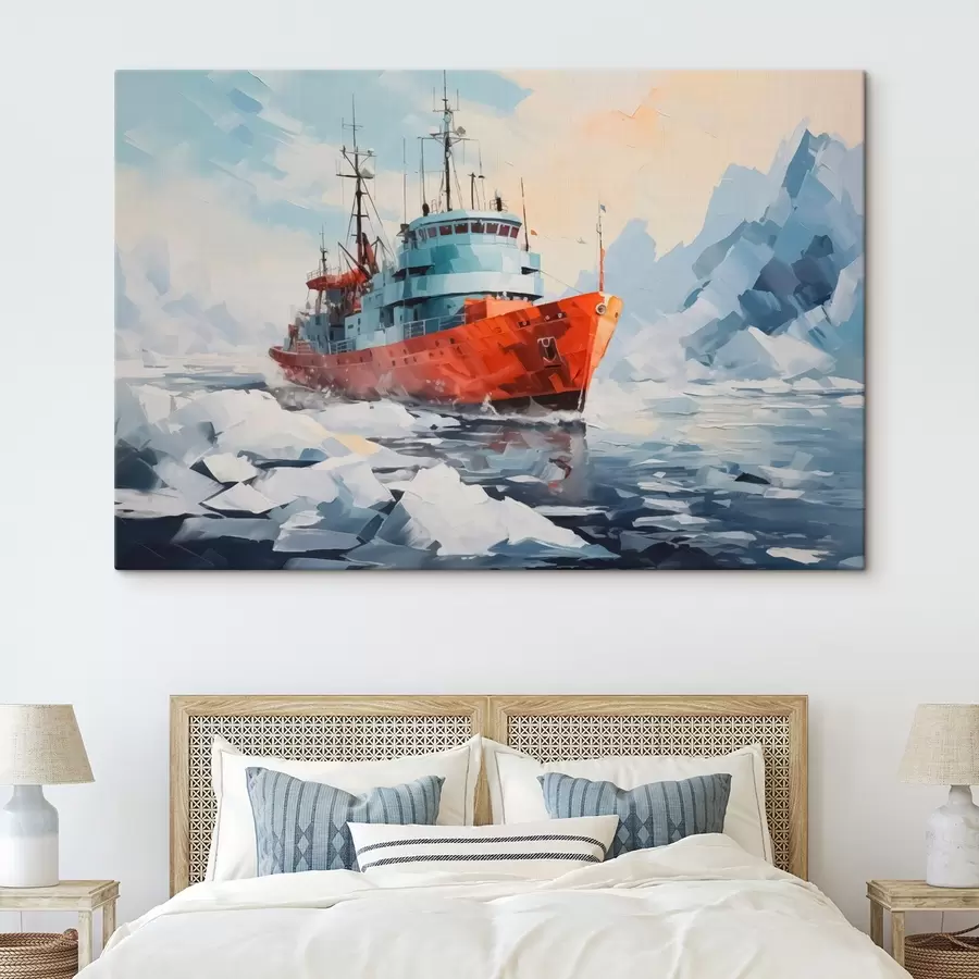 carta da parati Nave rossa tra i ghiacci nr. s42750
