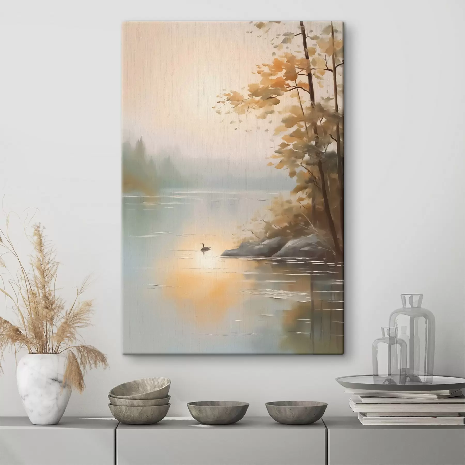 carta da parati Albero vicino al paesaggio dello stagno nr. s42757