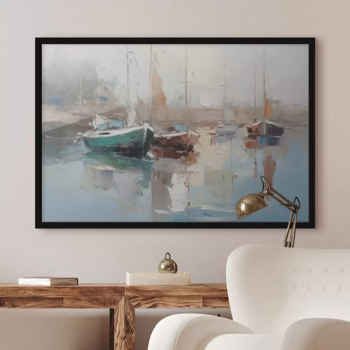 Poster Imbarcazioni imitazione della pittura astratta f42743