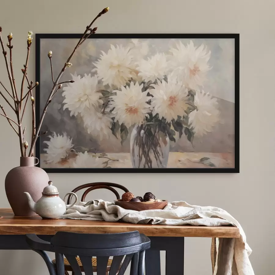 carta da parati Crisantemi in vaso a imitazione di un dipinto nr. f42744