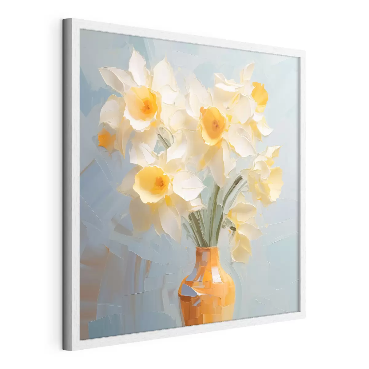 Poster Bouquet di narcisi in un vaso a imitazione di un dipinto f42749