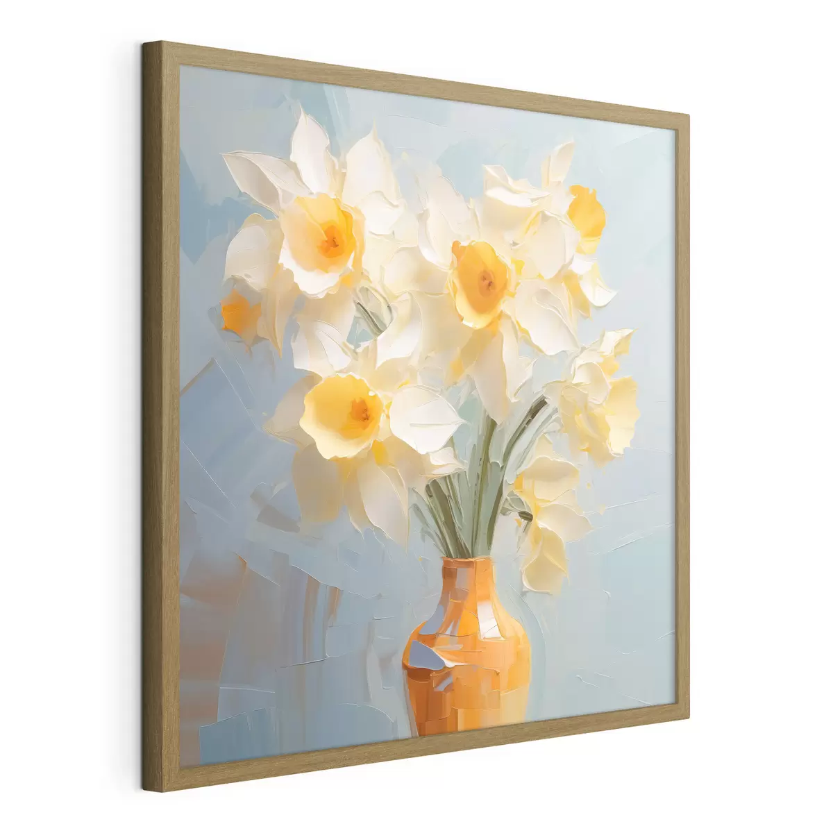 Poster Bouquet di narcisi in un vaso a imitazione di un dipinto f42749