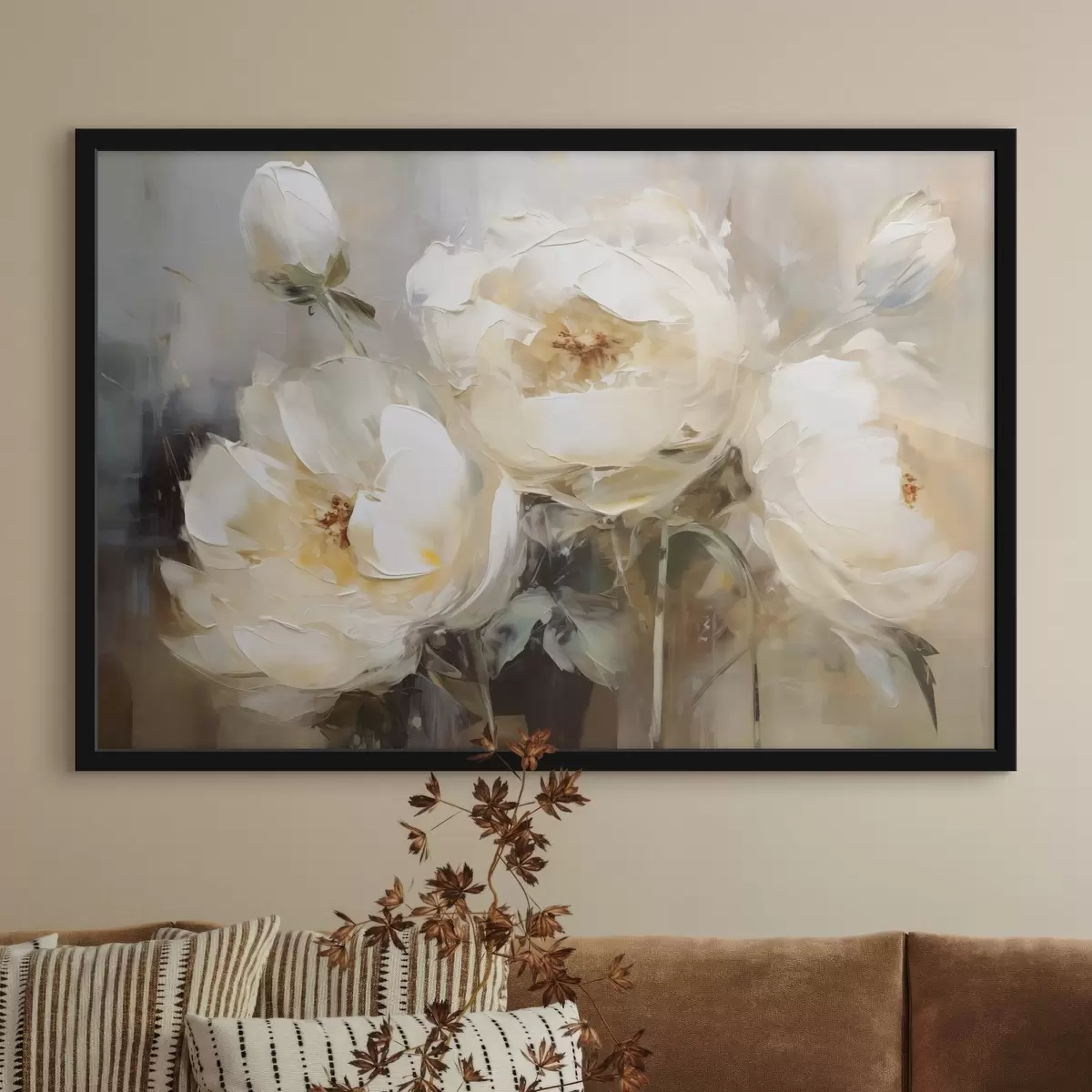 Poster Imitazione di peonie bianche f42752