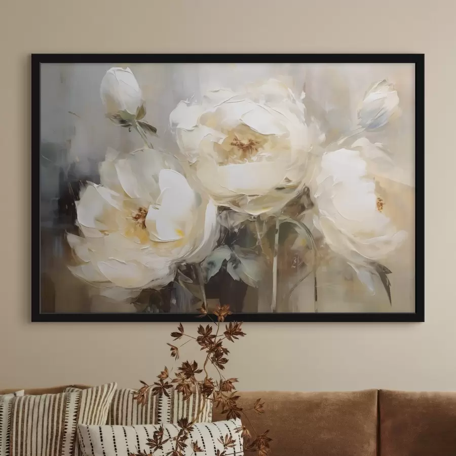 carta da parati Imitazione di peonie bianche nr. f42752