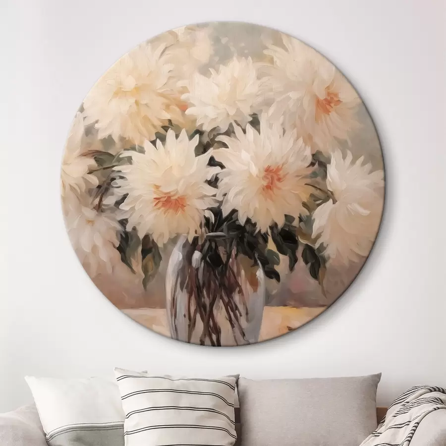 carta da parati Crisantemi in vaso a imitazione di un dipinto nr. r42744