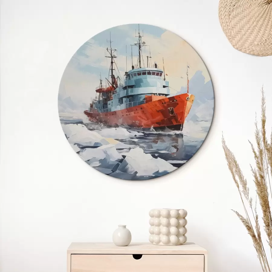 carta da parati Nave rossa tra i ghiacci nr. r42750