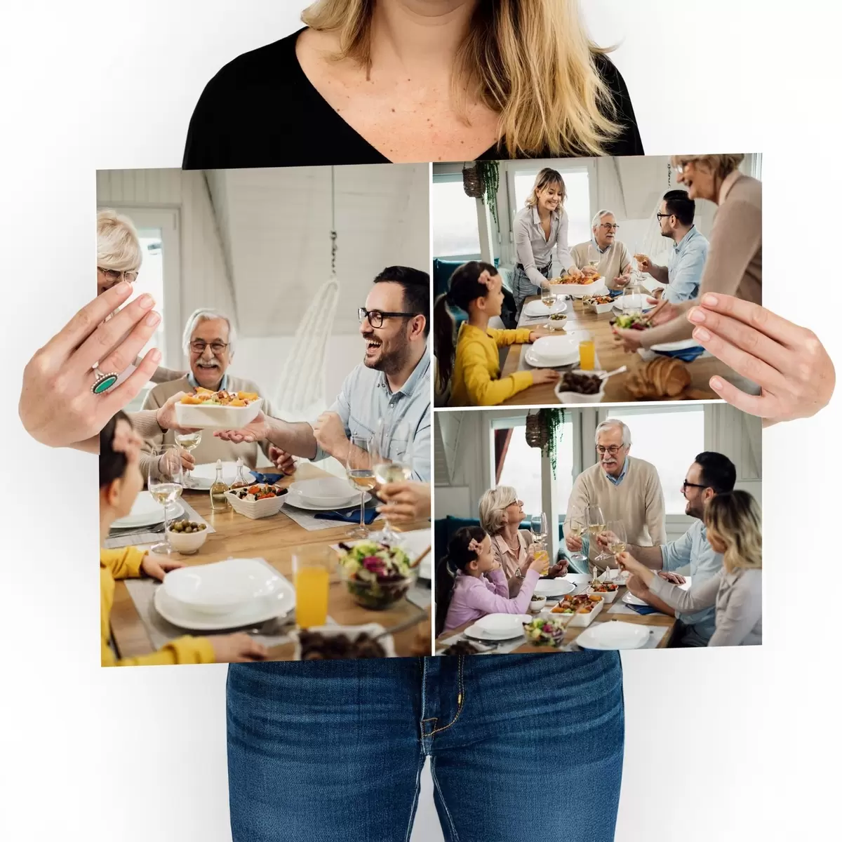 carta da parati La famiglia si riunisce davanti a pasti deliziosi nr. s42801