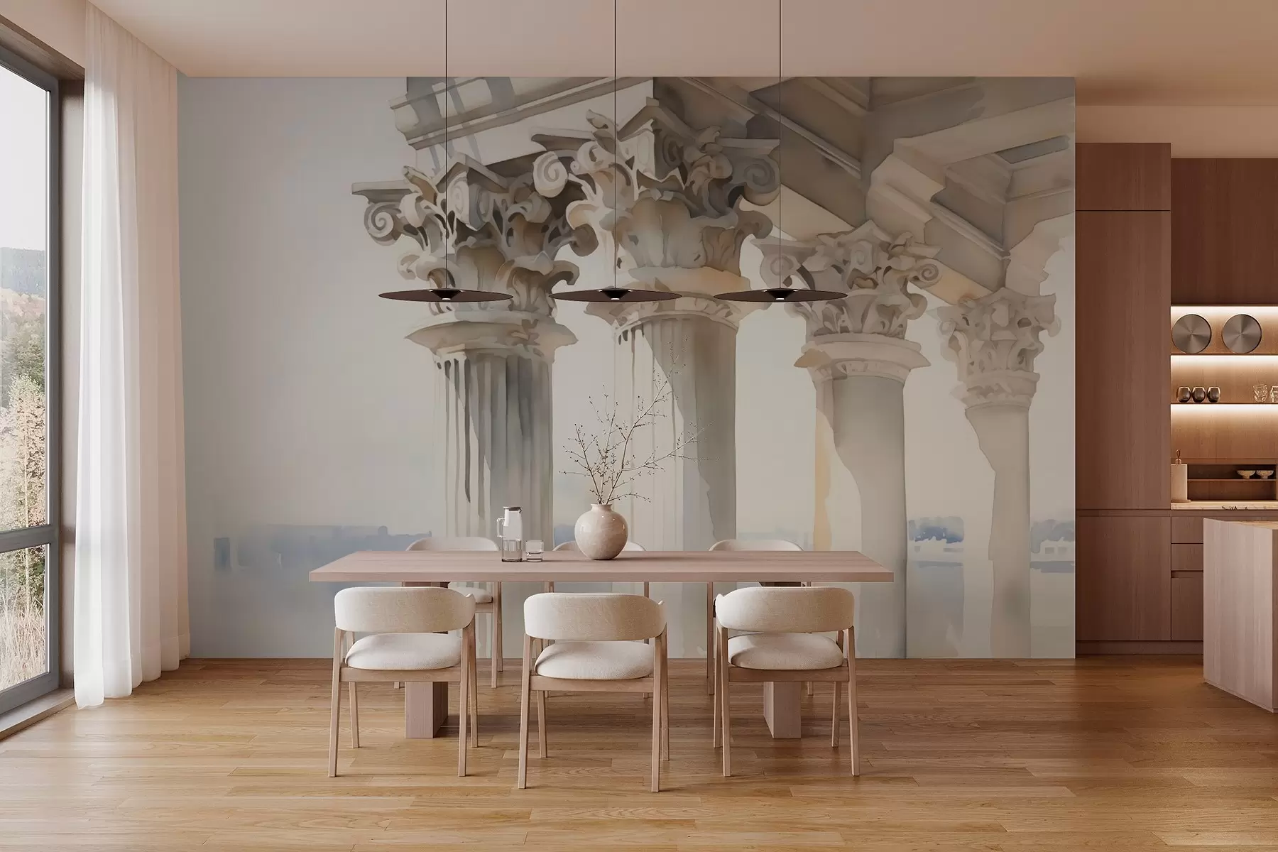 carta da parati Colonne imitazione acquerello nr. w02946