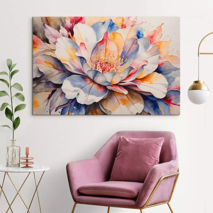 carta da parati Fiore multicolore con imitazione di acquerello nr. s42706