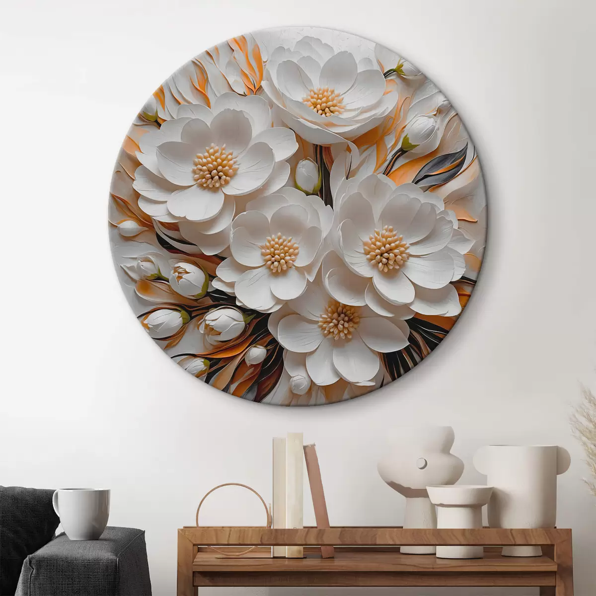 Quadri rotondi Un bouquet di fiori r42702