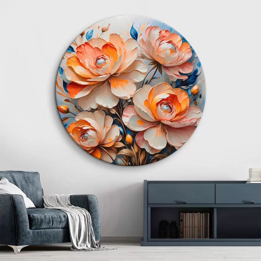 carta da parati Fiori su sfondo blu nr. r42709