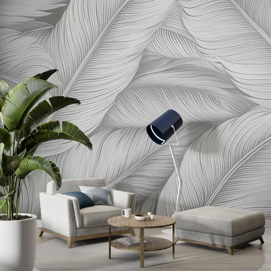 Carta da parati nature Grandi piume dipinte 