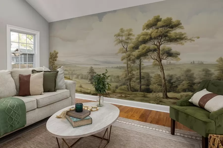 Carta da parati nature Paesaggio moderno ad acquerello 