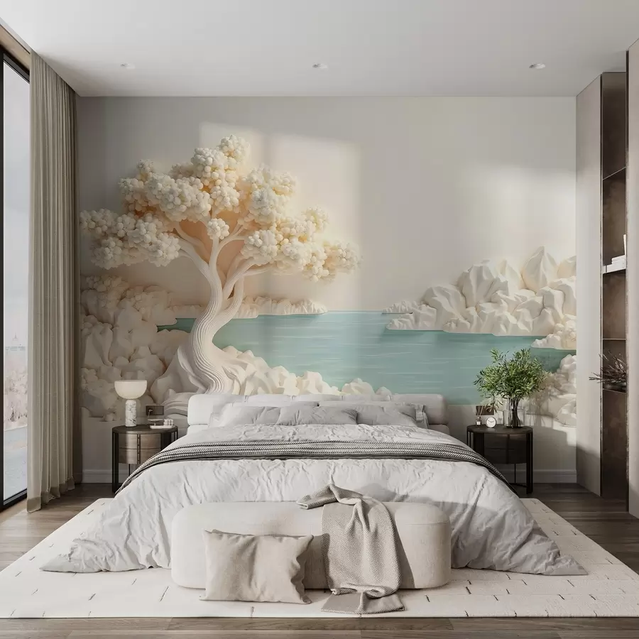 Carta da parati nature Albero volumetrico 