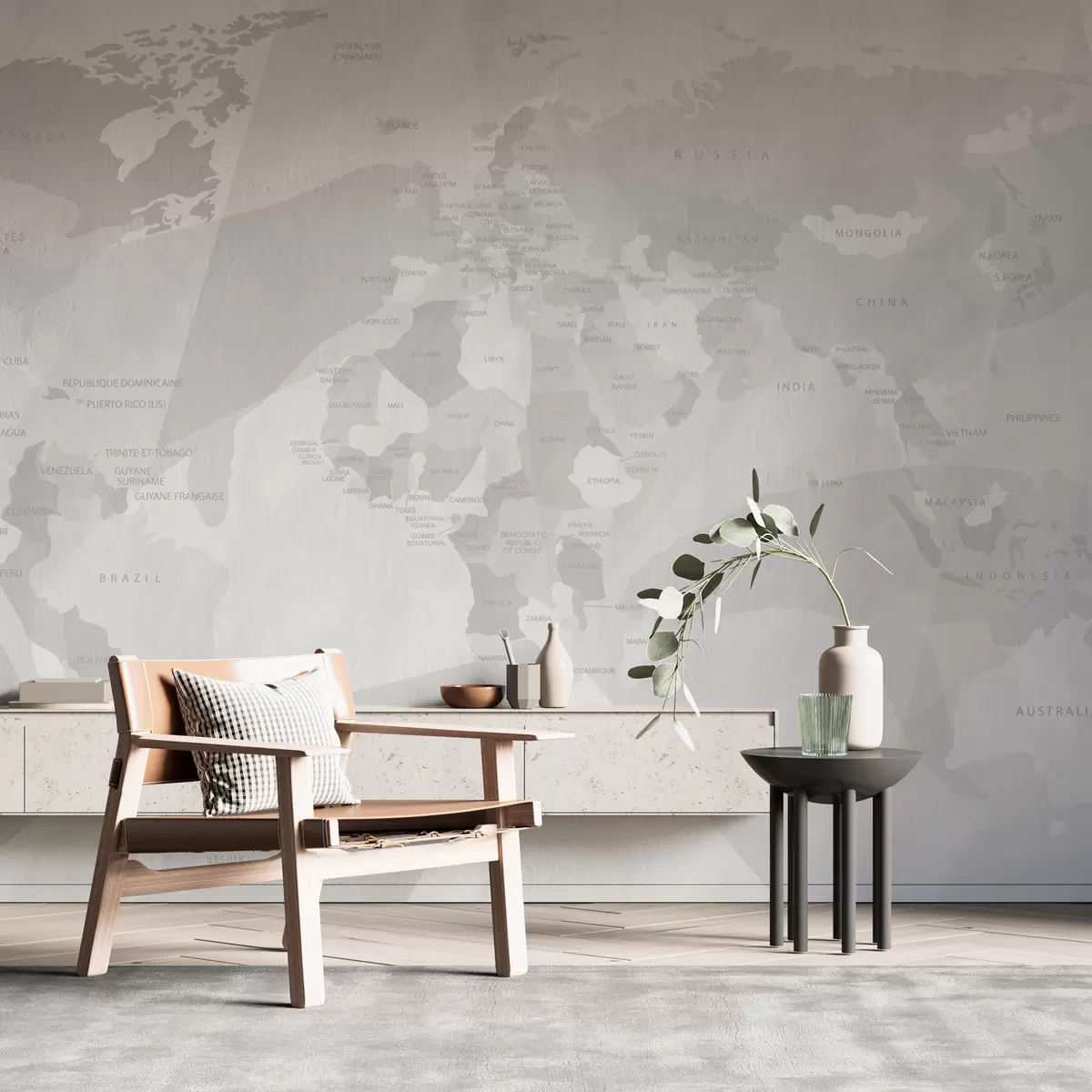 carta da parati Mappa del mondo geometria delle balene nr. w03007v1